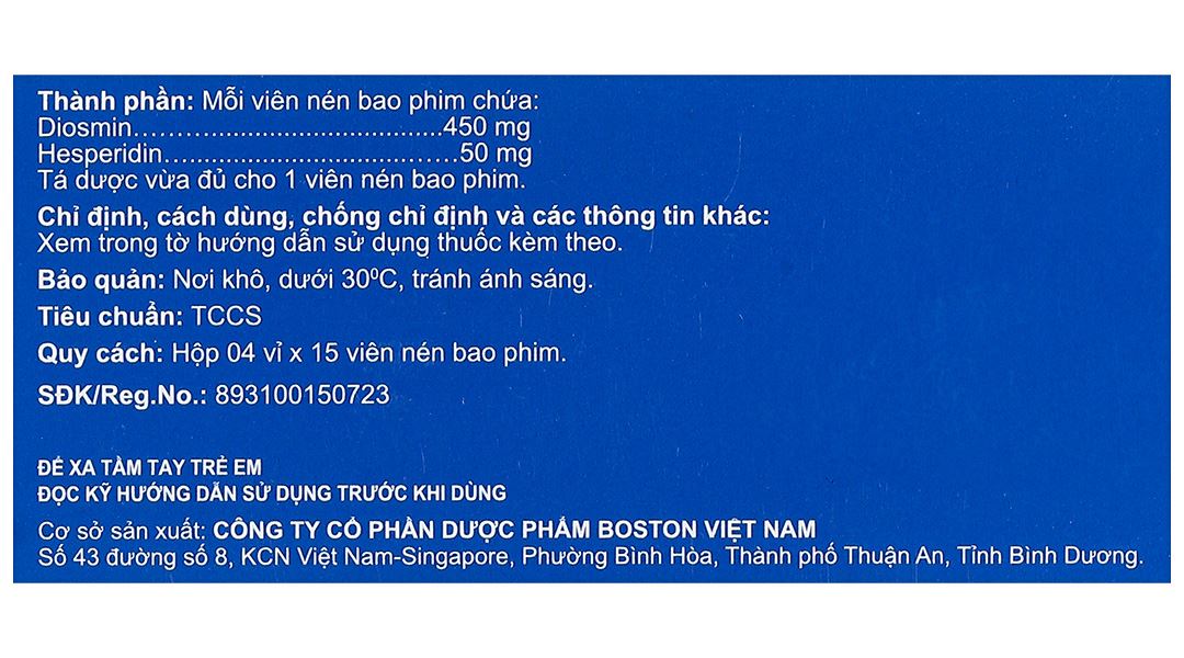 Bosflon điều trị các triệu chứng liên quan đến suy tĩnh mạch bạch huyết