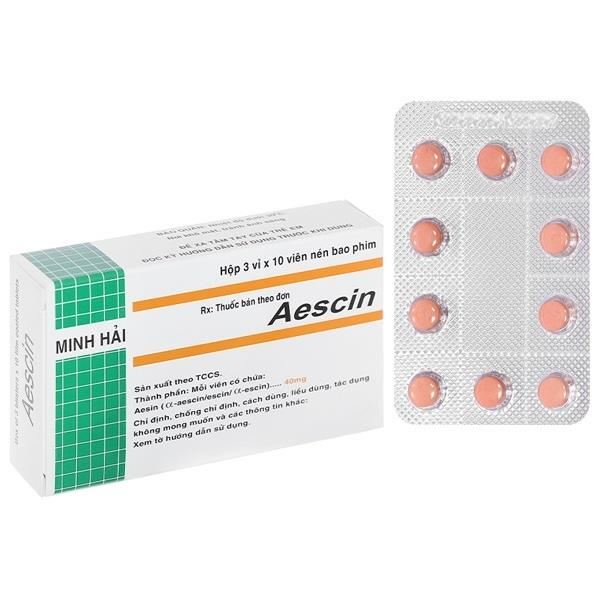 Aescin 40mg trị giãn tĩnh mạch, chống phù nề