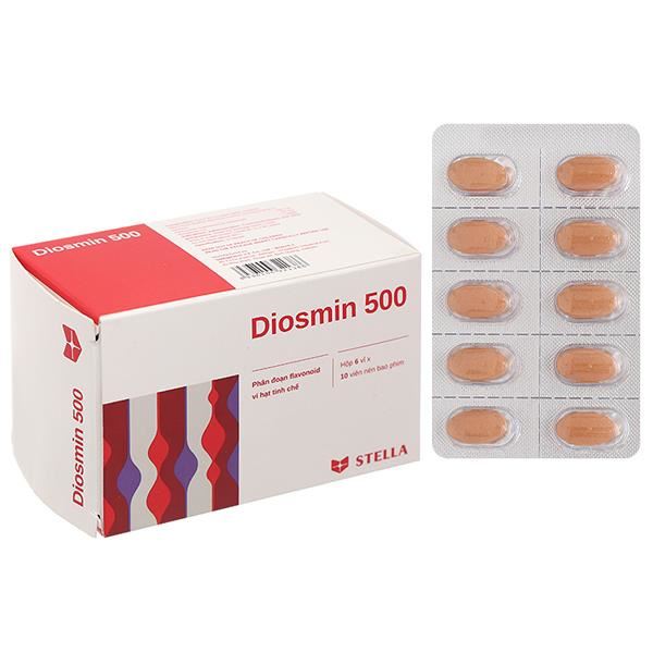 Diosmin 500 trị trĩ, suy giãn tĩnh mạch