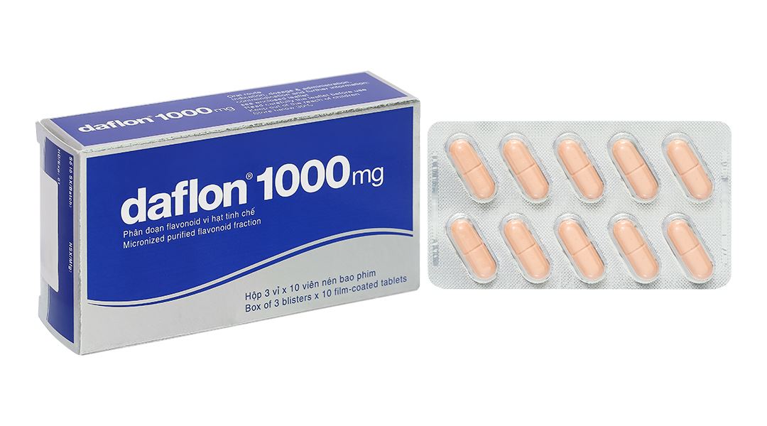 Daflon 1000mg điều trị triệu chứng thực thể liên quan đến trĩ cấp