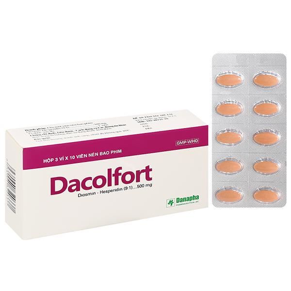 Dacolfort 500mg trị triệu chứng suy tĩnh mạch, mạch bạch huyết