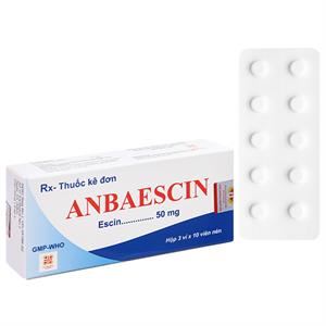 Anbaescin 50mg phòng và điều trị tụ máu, chống viêm, giãn tĩnh mạch