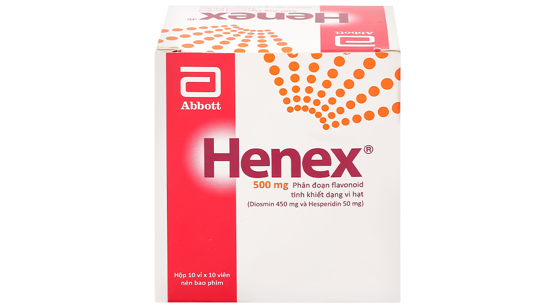 Henex 500mg trị triệu chứng suy tĩnh mạch, bệnh trĩ cấp và mạn tính