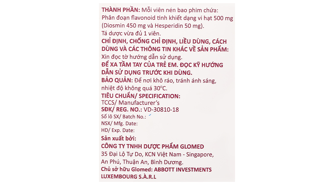 Henex 500mg trị triệu chứng suy tĩnh mạch, bệnh trĩ cấp và mạn tính