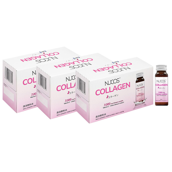 Combo 3 hộp nước uống Nucos Collagen 7000 bổ sung collagen, giúp da mịn màng