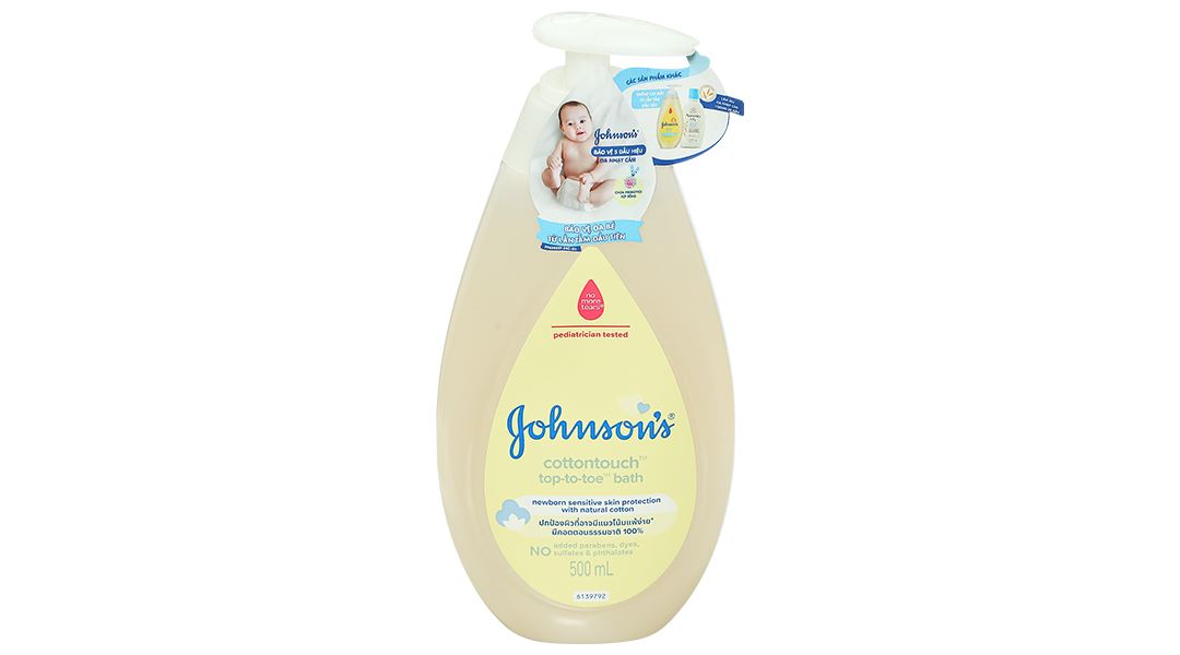 Tắm gội toàn thân cho bé Johnson's Baby Cottontouch mềm mại như bông 