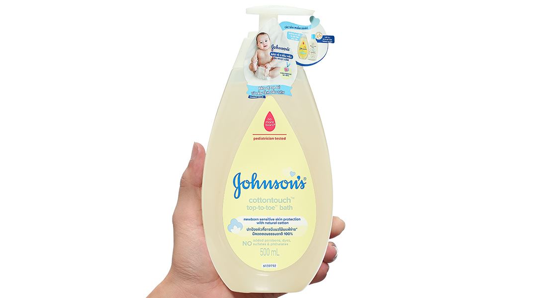 Tắm gội toàn thân cho bé Johnson's Baby Cottontouch mềm mại như bông 