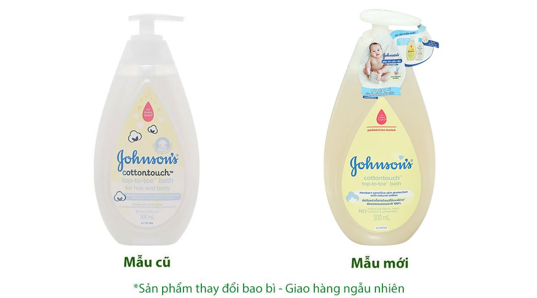 Tắm gội toàn thân cho bé Johnson's Baby Cottontouch mềm mại như bông 