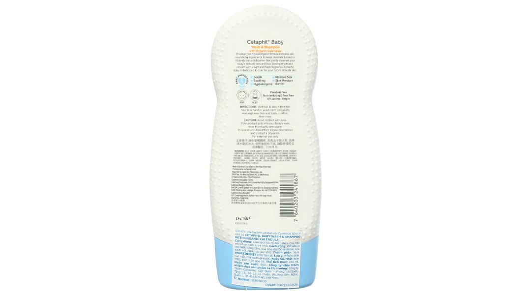Sữa tắm gội Cetaphil Baby Wash & Shampoo Calendula chăm sóc da cho bé