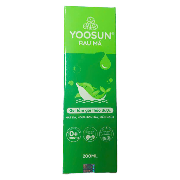 Gel tắm gội thảo dược Yoosun Rau má làm sạch, dưỡng ẩm và dịu da cho bé chai 200ml