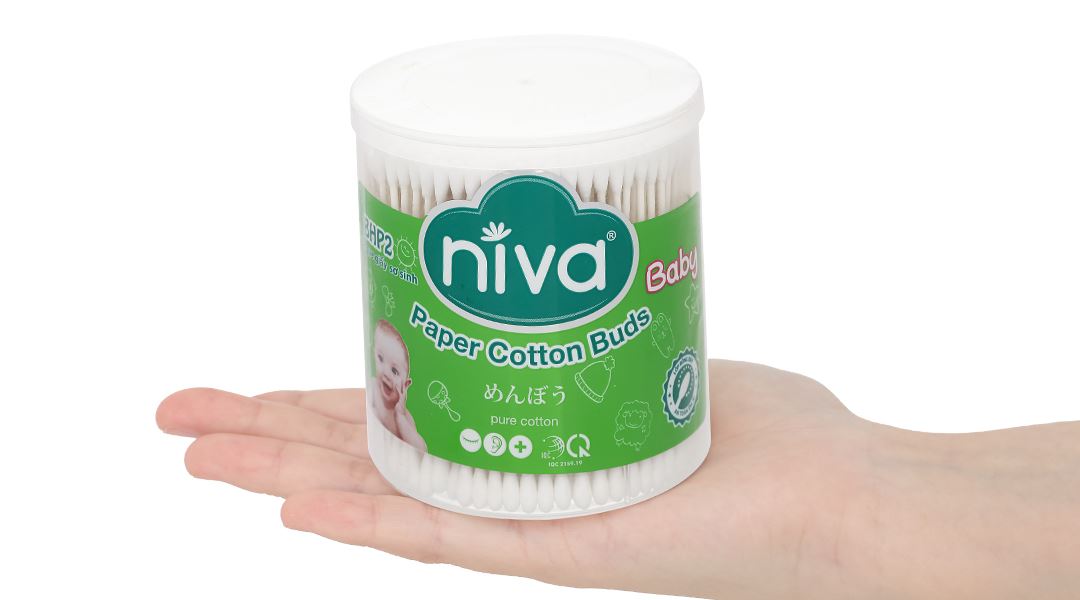 Tăm bông sơ sinh Niva BHP2 đầu tròn
