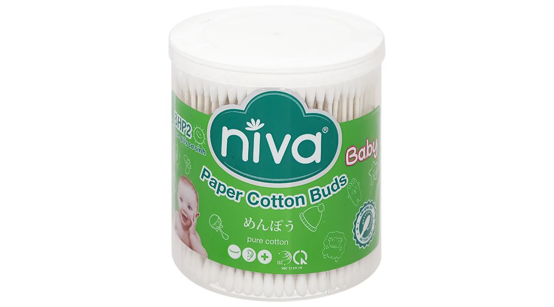 Tăm bông sơ sinh Niva BHP2 đầu tròn