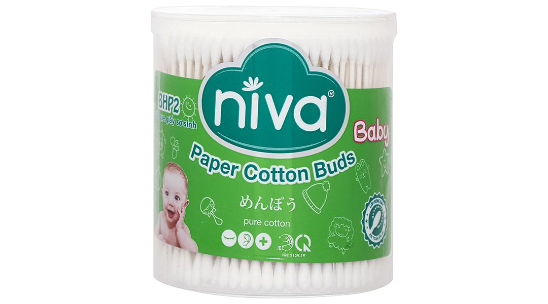 Tăm bông sơ sinh Niva BHP2 đầu tròn