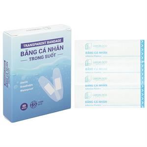 Băng cá nhân trong suốt Liworldco (72mm x 19mm) hộp 20 miếng