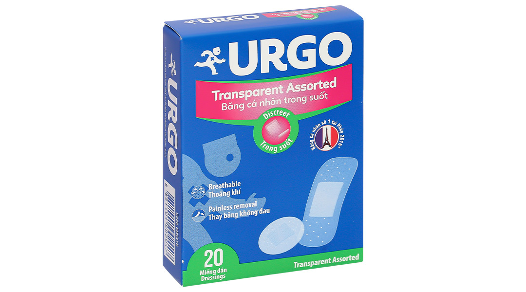 Băng cá nhân trong suốt Urgo Transparent Assorted