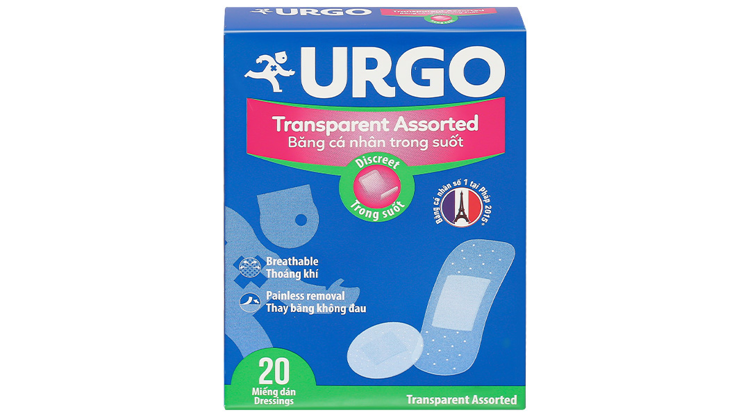 Băng cá nhân trong suốt Urgo Transparent Assorted