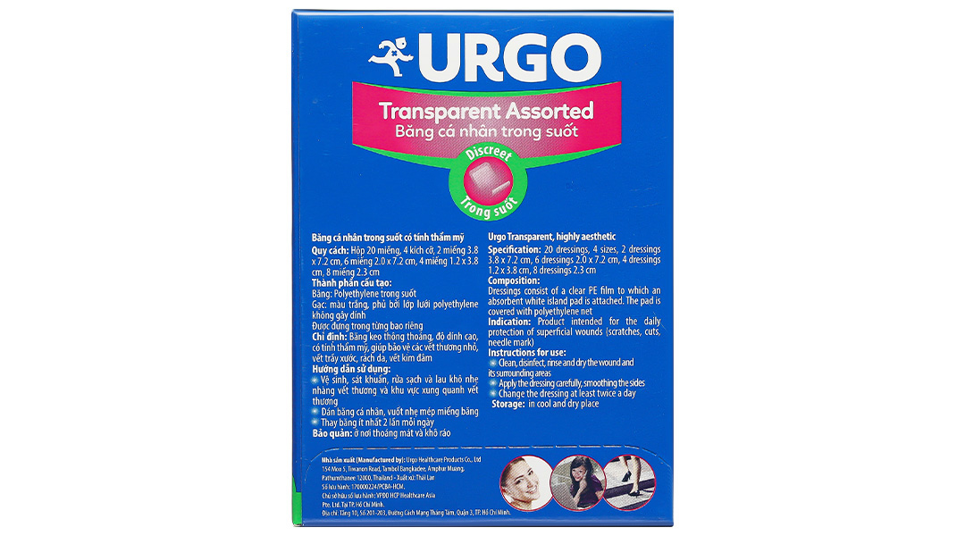 Băng cá nhân trong suốt Urgo Transparent Assorted