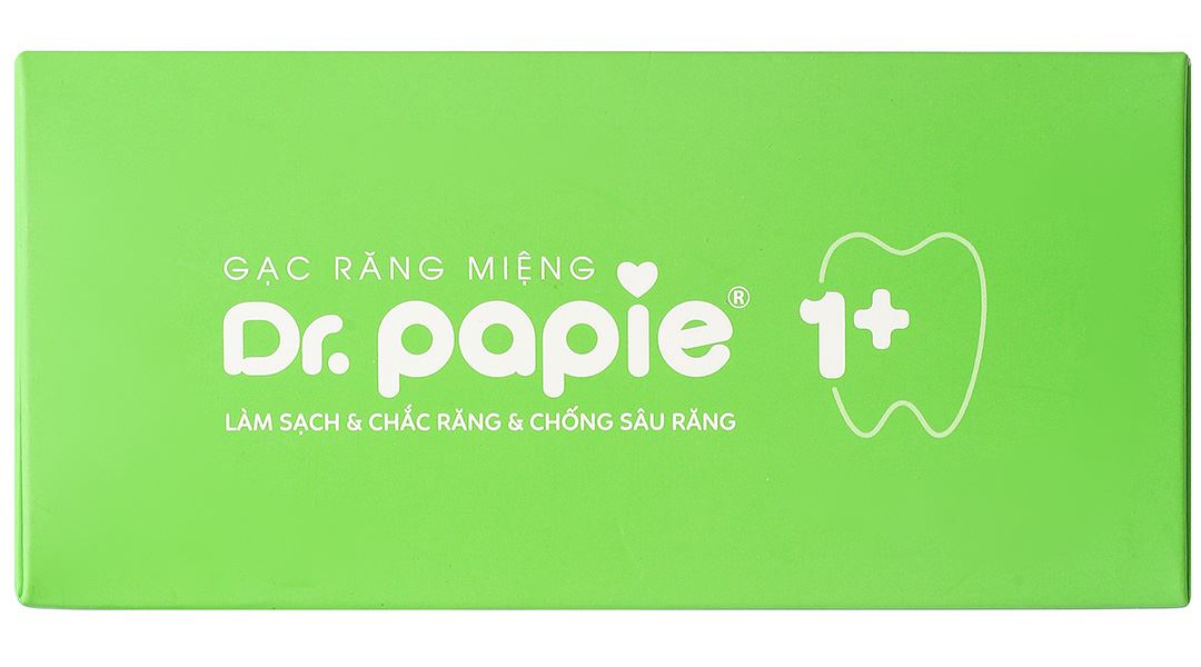 Gạc răng miệng Dr. Papie 1+ làm sạch, chắc răng, chống sâu răng cho bé