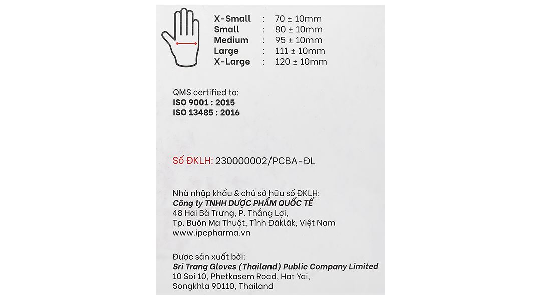 Găng tay y tế có bột Ritas Size M