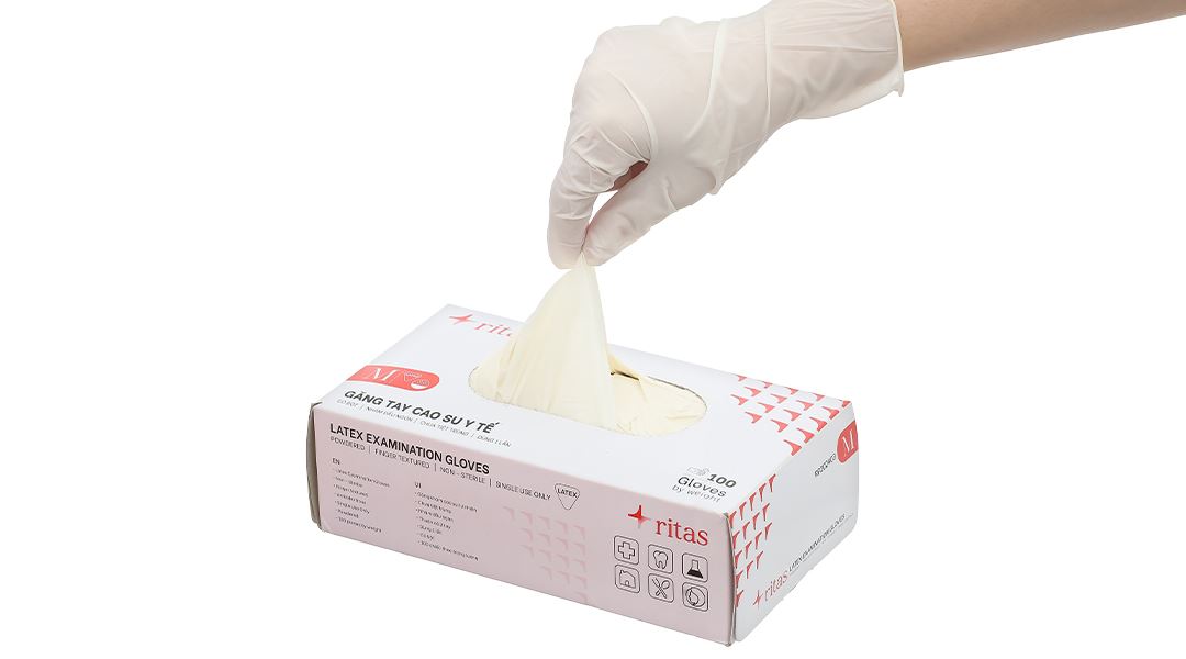 Găng tay y tế có bột Ritas Size M