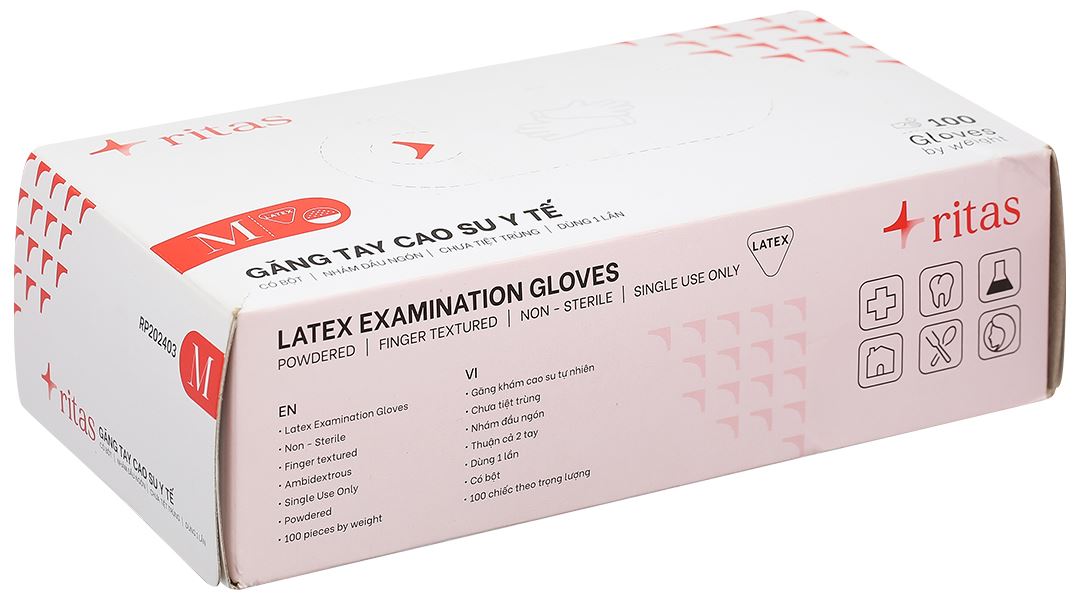 Găng tay y tế có bột Ritas Size M