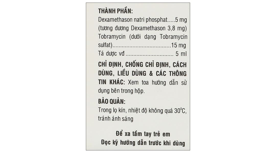 Dung dịch nhỏ mắt Tobidex điều trị viêm mắt