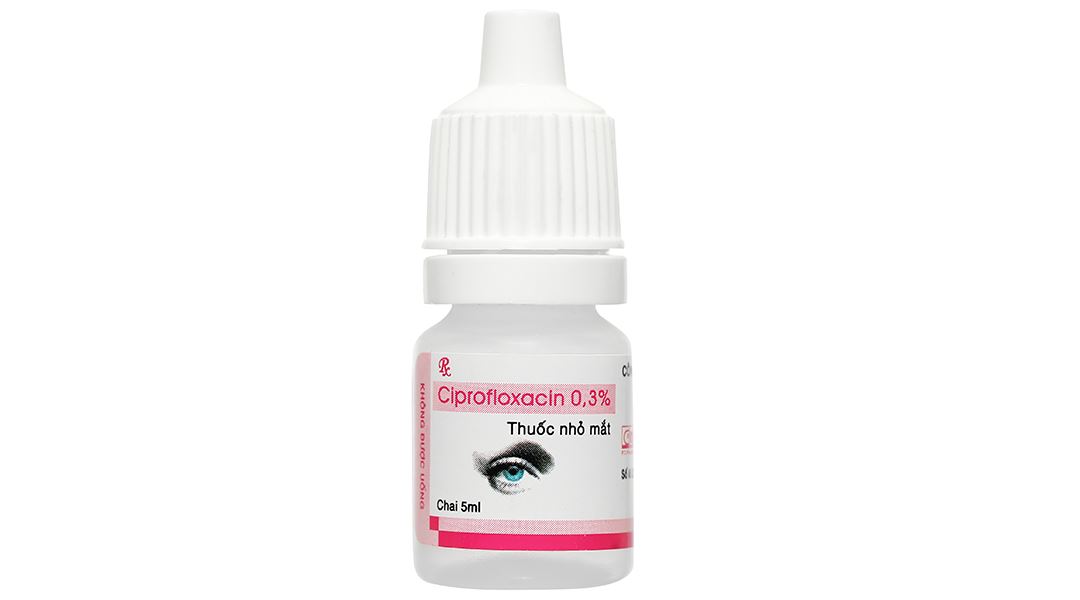 Thuốc nhỏ mắt Ciprofloxacin 0.3% F.T.Pharma điều trị loét giác mạc