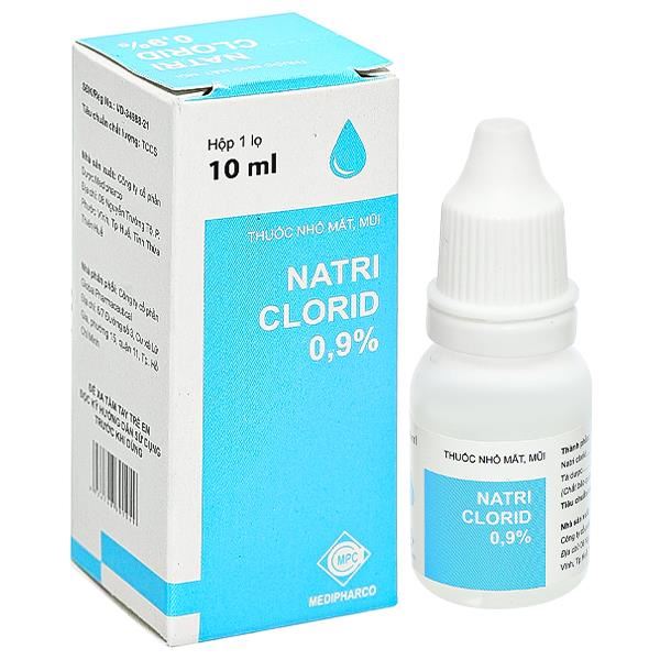 Thuốc nhỏ mắt Natriclorid 0,9% Medipharco trị kích ứng mắt, viêm mũi