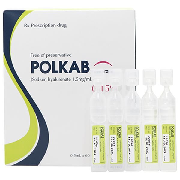 Dung dịch nhỏ mắt Polkab 0.15% điều trị rối loạn biểu mô giác mạc