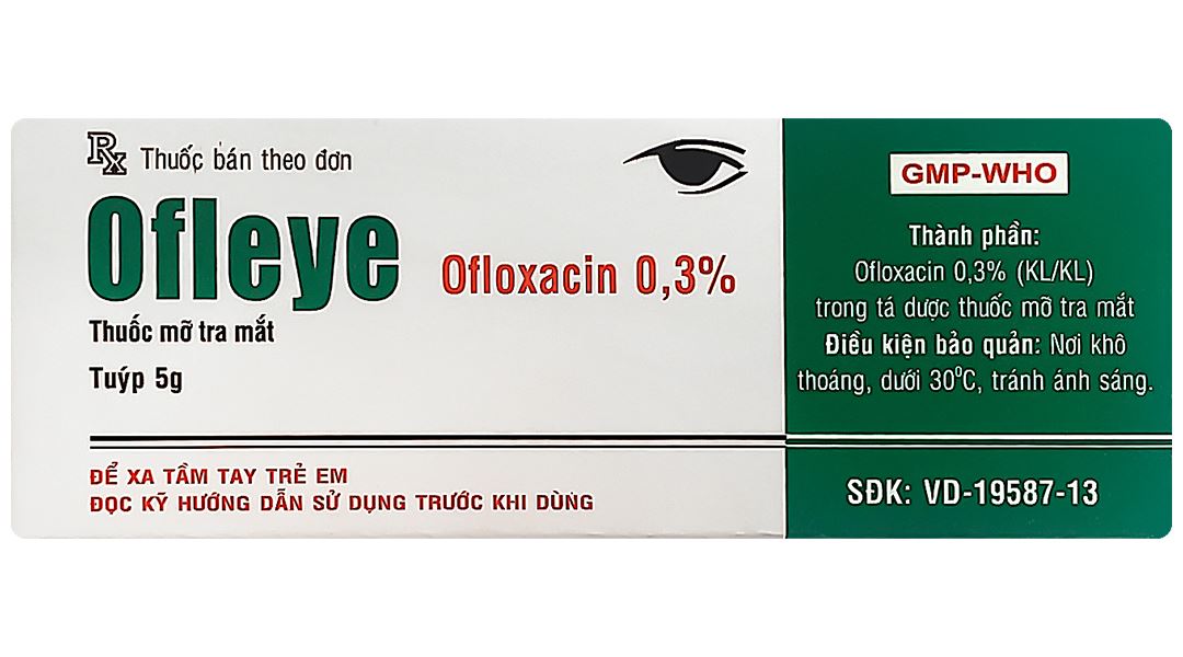 Thuốc mỡ tra mắt Ofleye 0,3% điều trị các bệnh nhiễm trùng mắt