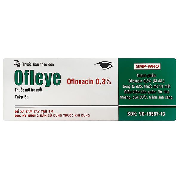Thuốc mỡ tra mắt Ofleye 0,3% điều trị các bệnh nhiễm trùng mắt