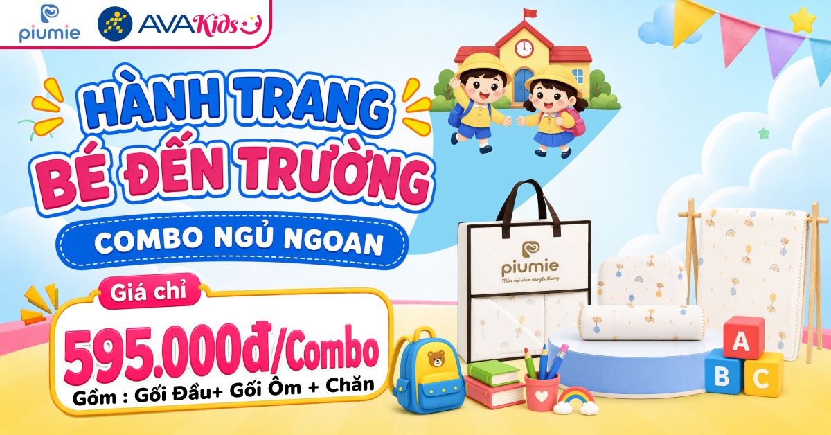 Combo bé đến trường Waffle Cotton Piumie chính thức có mặt tại AVAKids