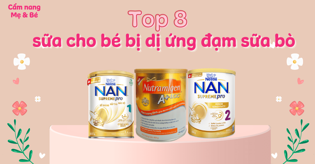 Top 8 sữa dành cho bé bị dị ứng đạm sữa bò giúp phát triển trí não