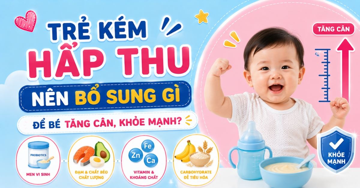 Trẻ kém hấp thu nên bổ sung gì để bé tăng cân, khỏe mạnh?