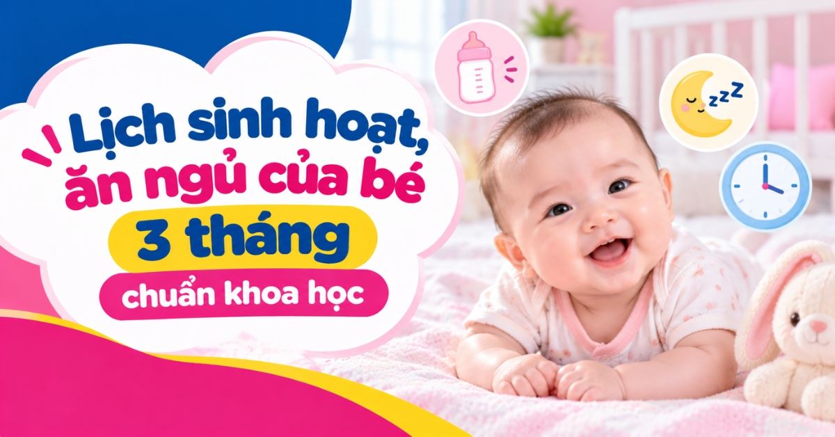 Lịch sinh hoạt, ăn ngủ của bé 3 tháng chuẩn khoa học
