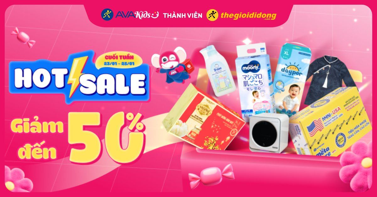 (23/01 - 25/01) HOTSALE CUỐI TUẦN GIẢM ĐẾN 50%. Mua ngay mẹ ơi!