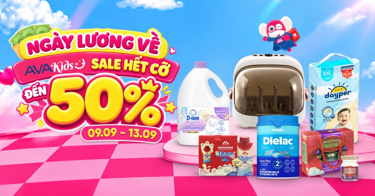 LƯƠNG VỀ SĂN DEAL 9/9-13/9: Sale xịn, giá hời tại AVAKids