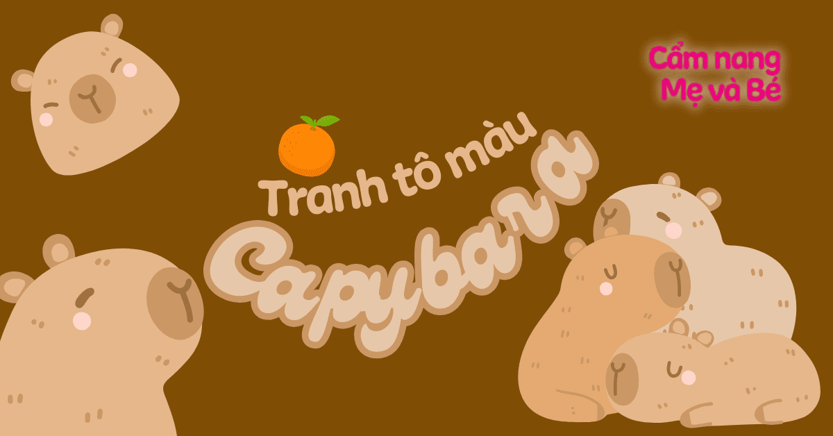 100+ tranh tô màu capybara cute, chibi dễ thương nét đẹp cho bé