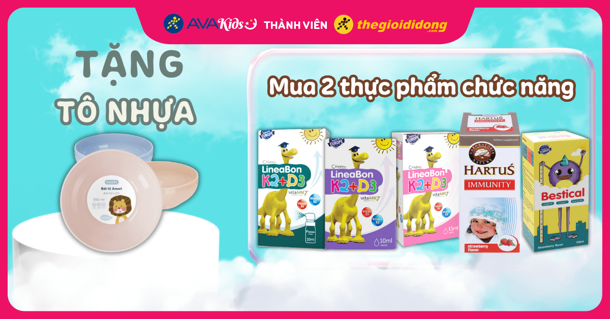 (01/03 - 31/03) Thực phẩm chức năng tặng quà hấp dẫn: Mua 2 tặng ngay tô nhựa