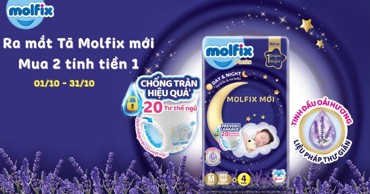 Tã Molfix ra mắt sản phẩm mới - Chống tràn vượt trội, bé ngủ ngon suốt đêm