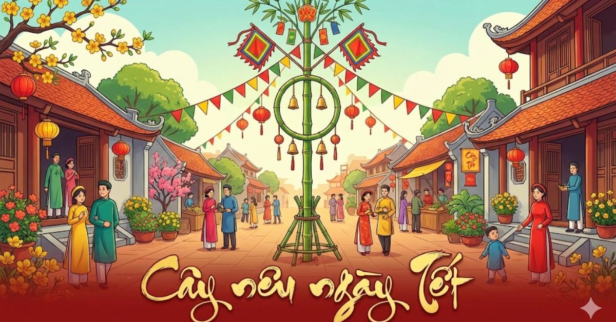 Cây nêu ngày Tết có ý nghĩa gì? Nguồn gốc, sự tích cây nêu ngày Tết