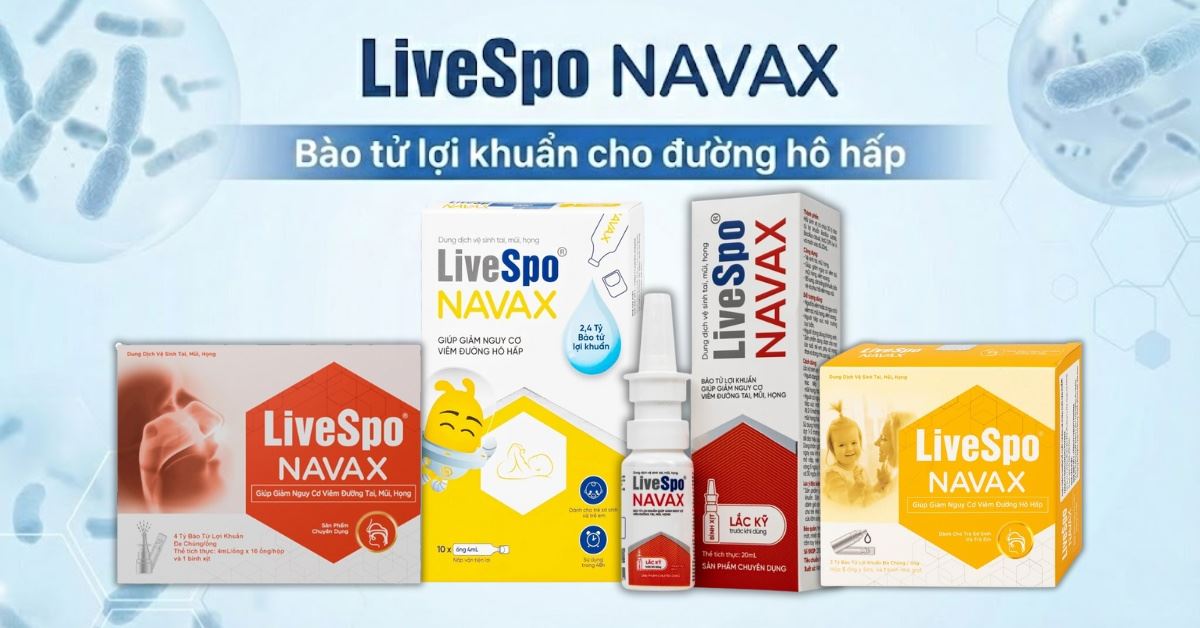 LiveSpo NAVAX - Bào tử lợi khuẩn cho đường hô hấp - Giảm nguy cơ viêm đường Tai - Mũi - Họng