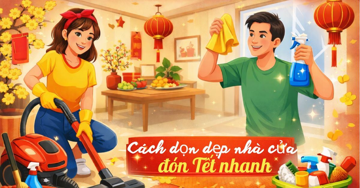 Cách dọn dẹp nhà cửa đón Tết nhanh chóng, sạch sẽ, gọn gàng, rước may mắn cả năm
