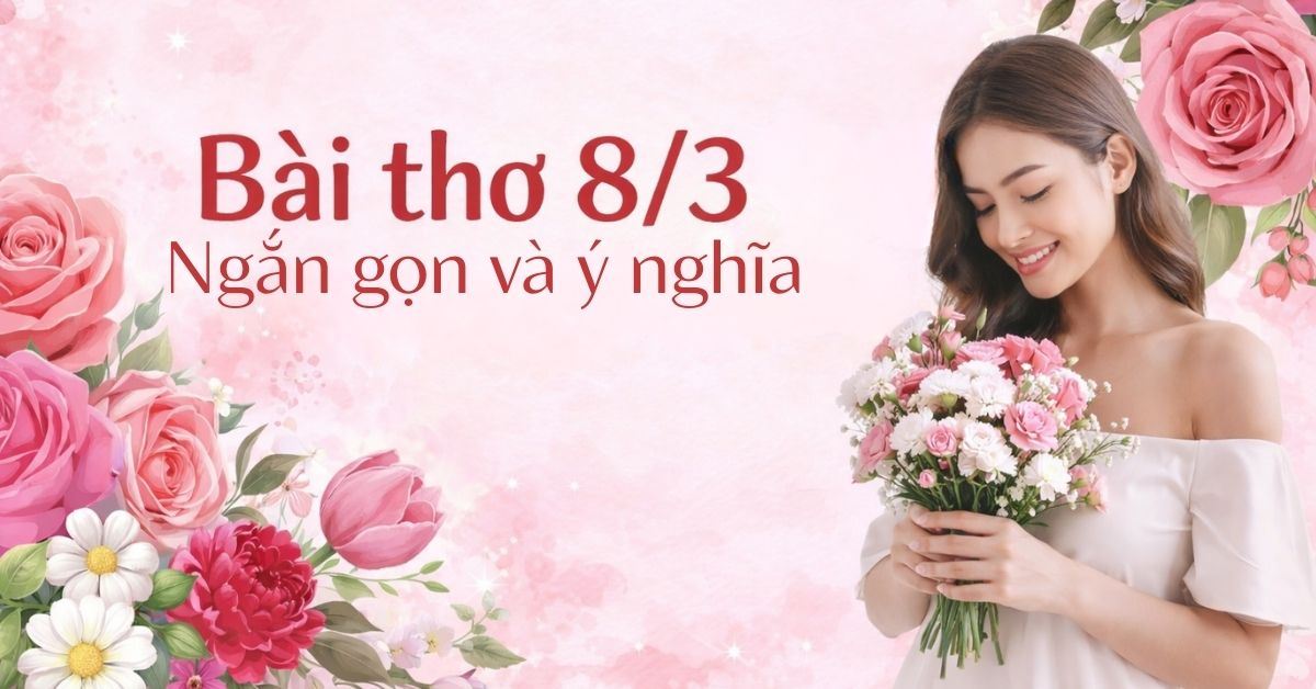 50+ Bài thơ 8/3 hay, ý nghĩa, ngắn gọn, cảm động tặng mẹ, vợ, người yêu