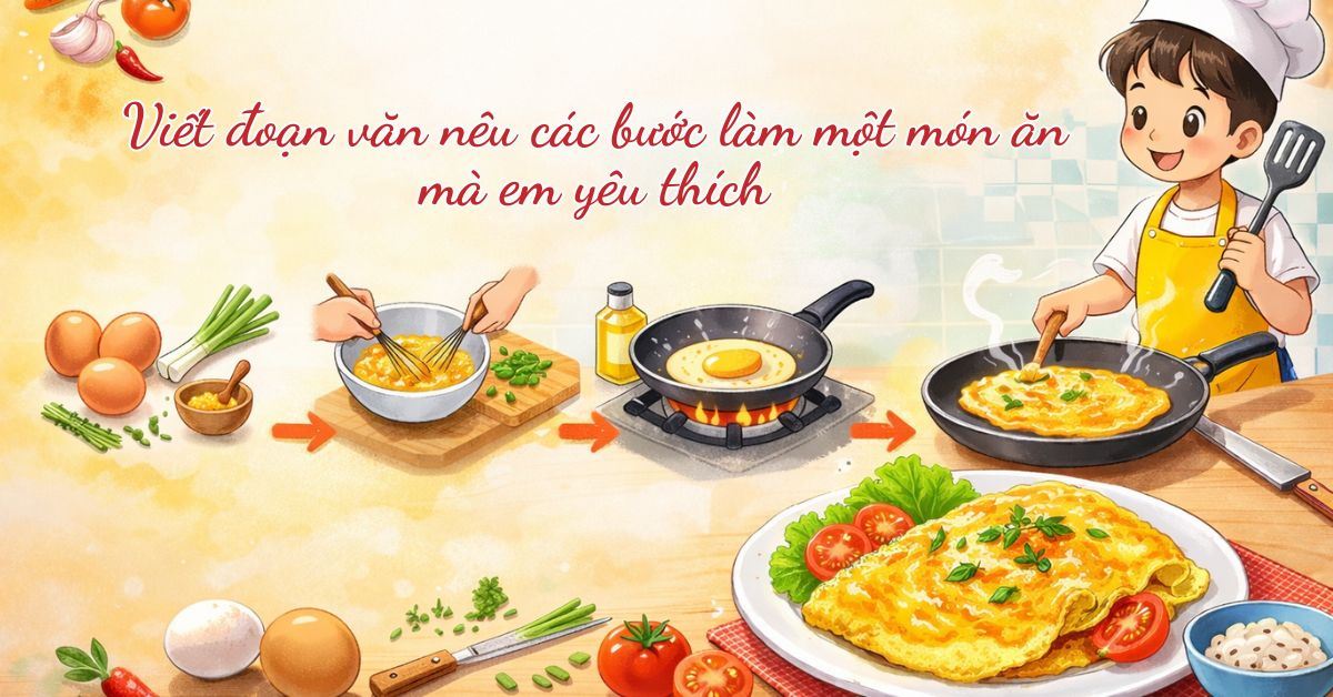 Viết đoạn văn nêu các bước làm một món ăn - Gợi ý 20+ bài văn mẫu hay