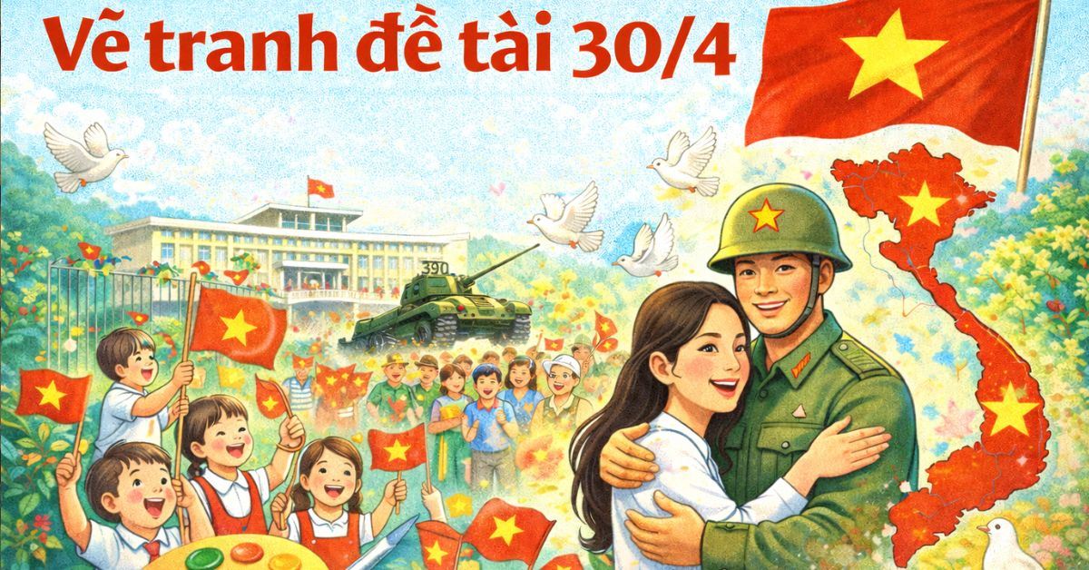 100+ mẫu vẽ tranh đề tài 30/4 1/5 đẹp, ý nghĩa, ấn tượng nhất