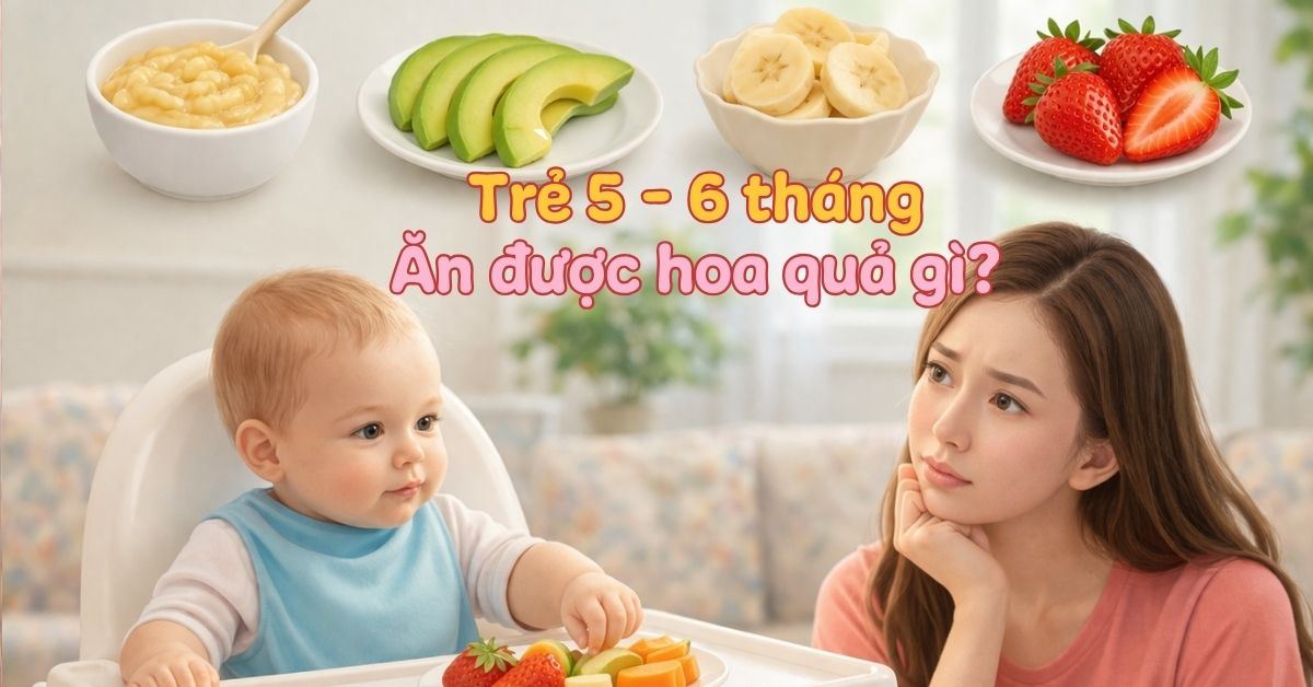 Trẻ 5 - 6 tháng tuổi ăn được hoa quả gì? Gợi ý trái cây tốt và an toàn cho bé