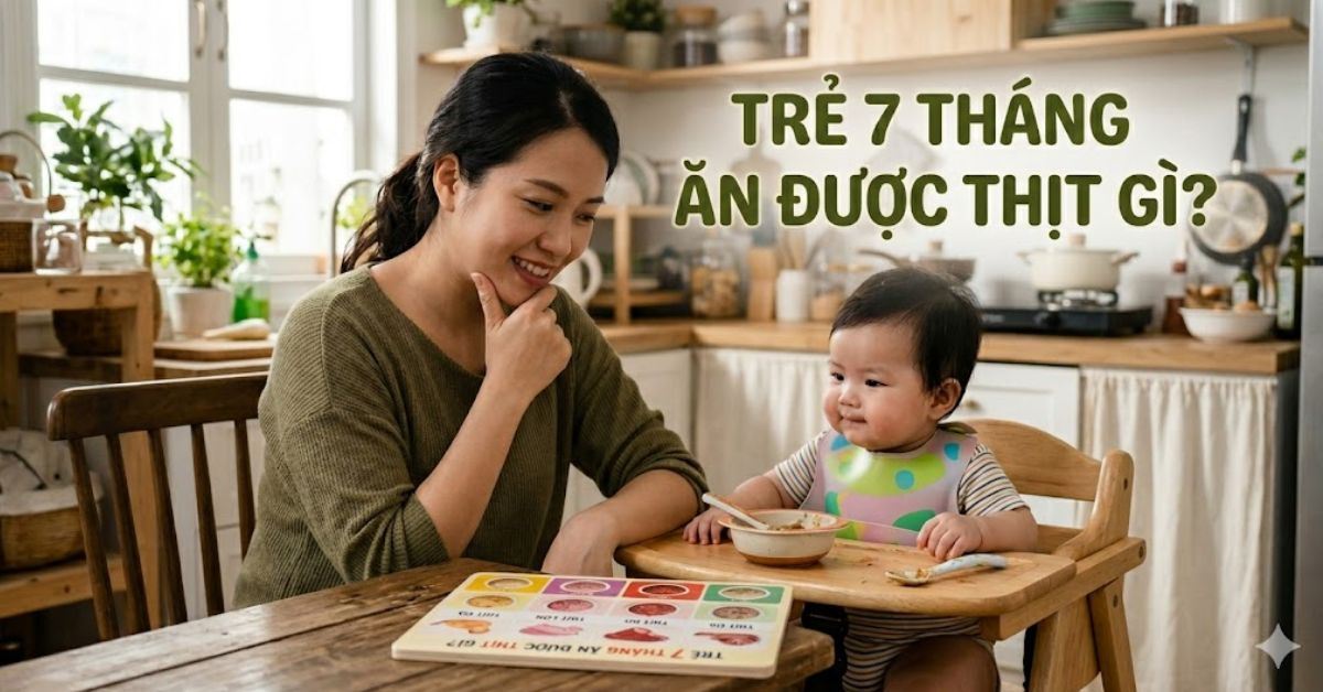 Trẻ 7 tháng ăn được thịt gì? Hướng dẫn chọn thịt, định lượng và cách nấu an toàn