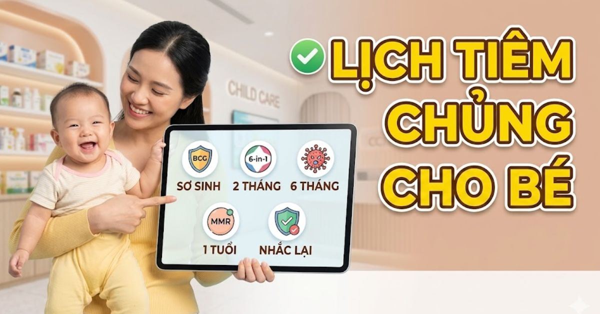 Lịch tiêm chủng cho bé theo tháng tuổi đầy đủ 2026 , mới nhất và dễ tra cứu cho cha mẹ
