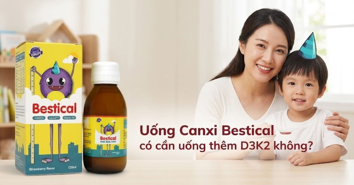 Uống Canxi Bestical có cần uống thêm D3K2 không? Cách uống Canxi Bestical